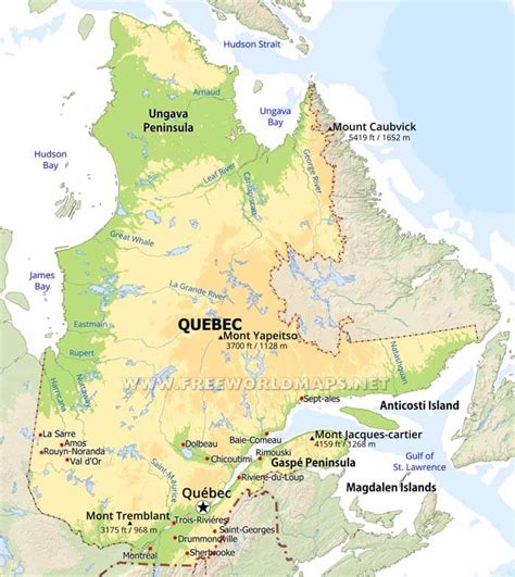 Quebec Map Canada Travel Canada Map Quebec