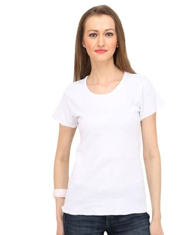 They don't fit your neck snugly but stay loose beneath your neck. White Round Neck Plain (Blank) T-Shirt for Women in India