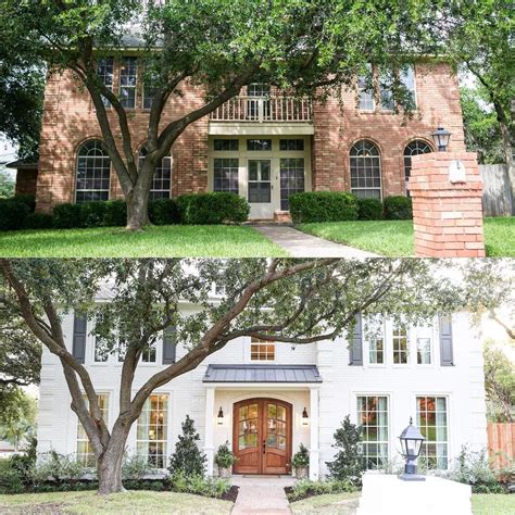 Keep in mind that painted interior brick vs exterior painted brick should be treated differently. "How did y'all like the Whyte house reveal?! @rachel_whyte ...