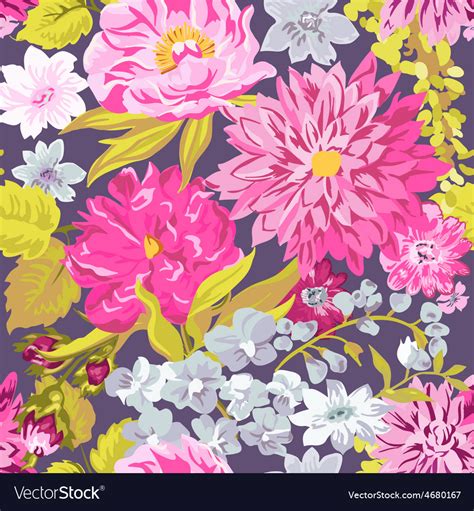Vintage Floral Background Seamless Pattern Vector Image