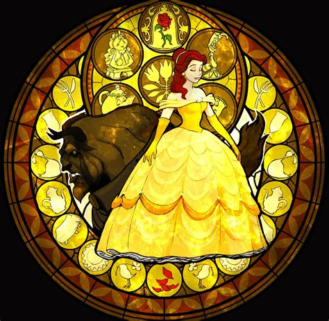 Belle Stained Glass Disney Princess Fan Art 31396699