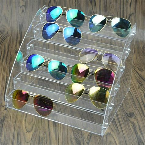 Lyumo Acrylic Sunglasses Organizer Multilayer Display Case Tabletop Eyeglass Storage Box