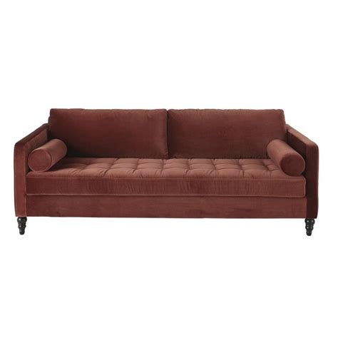 Power loomed from soft yet durable synthetic yarns for vivid colors and a luxurious feel underfoot year after year. Terracotta 3-Seater Velvet Sofa Bed Malik | Velvet sofa ...