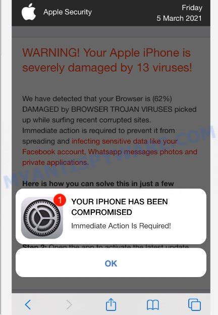 How to remove YOUR IPHONE HAS BEEN COMPROMISED pop up scam (Virus