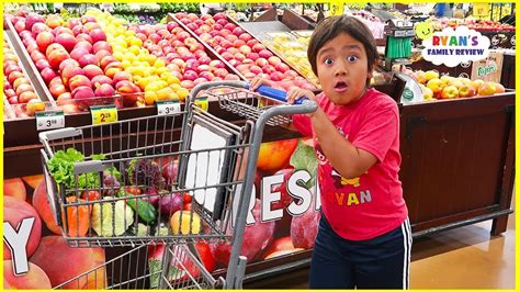 Ryan Learns Healthy Food Choice With Kids Size Shopping Cart Youtube