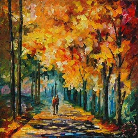 Leonid Afremov Autumn Colors Painting Autumn Colors Print For Sale