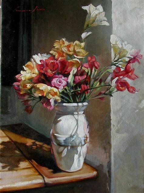 Francesca Strino Natura Morta 3 Oil Painting Flowers Love Painting