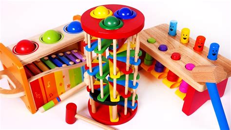 Good for color and shape recognition. Pounding Ball Table Learning Toys for Children Learn ...