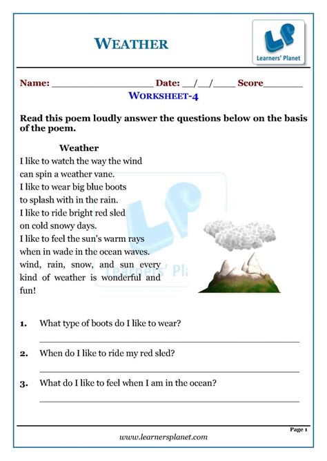 Weather Worksheets Printable Exercises Pdf