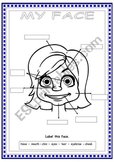 My Face Esl Worksheet By Marimaise