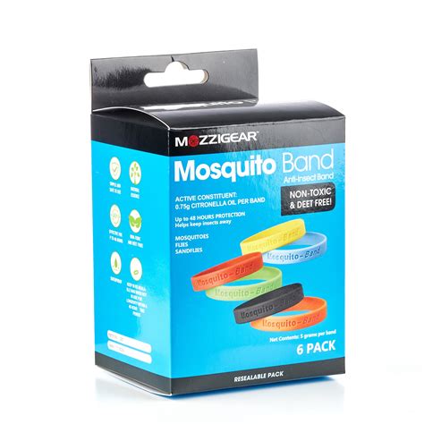 Mozzigear Adults Mosquito Band 6 Pack Mozzigear Insect Repellents