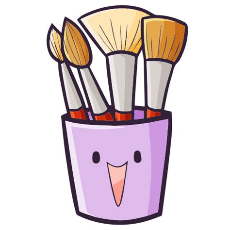 Makeup Brushes On White Background Vector Illustration Design Clip