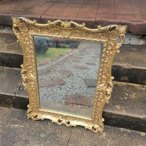 Vintage Hollywood Regency Syroco Mirror Gold Ornate Framed Made In Usa