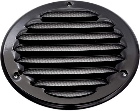 Vent Systems 4 Inch Black Soffit Vent Cover Round Air Vent Louver