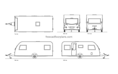 Standard Caravan Autocad Block Free Cad Floor Plans