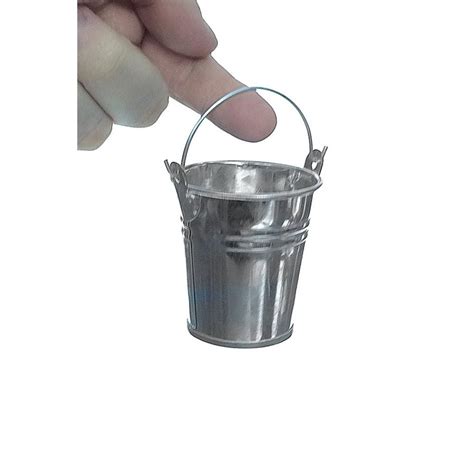 Tiny Tin Pail Small Silver Metal Bucket Galvanized Bucket