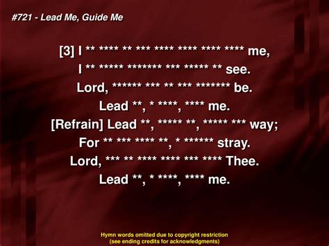 Lead Me Guide Me Hymn 721 Lead Me A Collection Of Lutheran Music