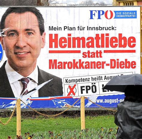 Einer neuen umfrage zufolge kommt die fpö mit 35% in sonntagsfrage auf einen neuen rekordwert in österreich. Österreich: FPÖ wirbt mit "Heimatliebe statt Marokkaner ...