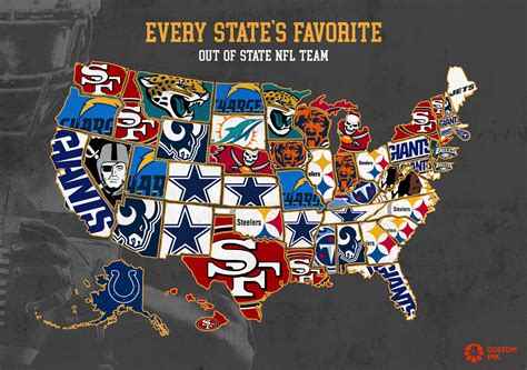 Infographic Every States Favorite Out Of State Nfl Team