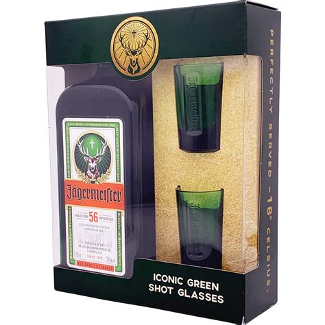 Jagermeister With 2 Green Shot Glasses Gotoliquorstore