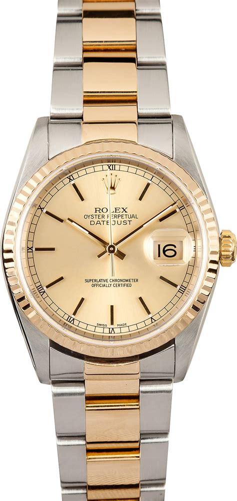 Rolex oyster perpetual date ref:1500 white dial gold figures. 109246 Mens' Rolex Datejust Oyster 16233 - Save Up To 50%