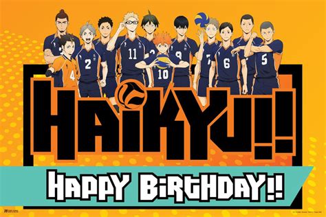 Haikyu Birthday Poster Anime Aesthetic Modern Graphic Print Canvas