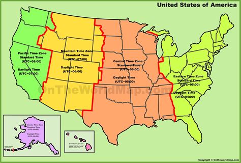 Map Of Usa With Time Zones - Map Of England