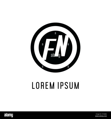 Initial Fn Logo Concentric Circle Line Clean And Simple Monogram Logo