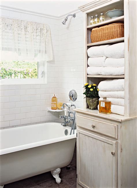 Use A Freestanding Hutch Or Bookcase In The Bathroom For An Elegant