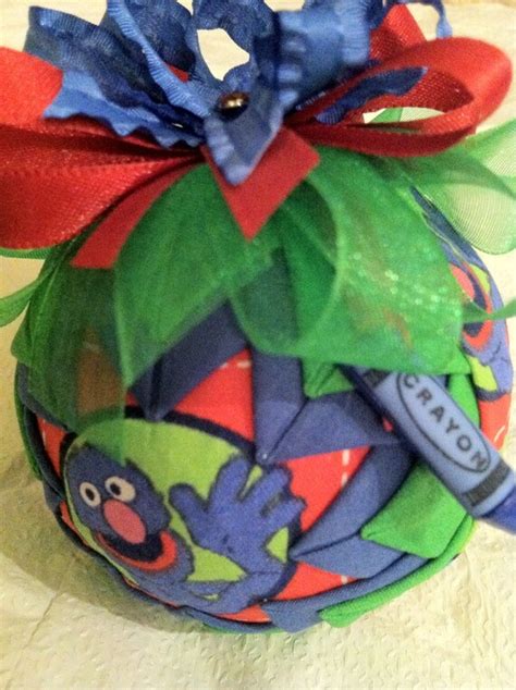 Sesame Street Grover Christmas Quilted Ornament By Ncgalcreations