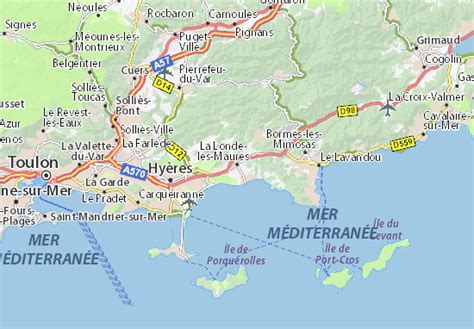Les landes ist eine unterkunft in pays de la loire. MICHELIN-Landkarte La Londe-les-Maures - Stadtplan La ...