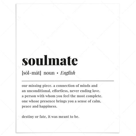 Soulmate Definition Print Anniversary Gifts Wall Art In 2023