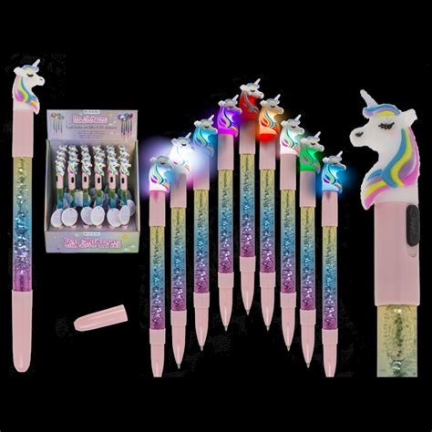 Rainbow Unicorn Light Up Glitter Pen Glowtopia