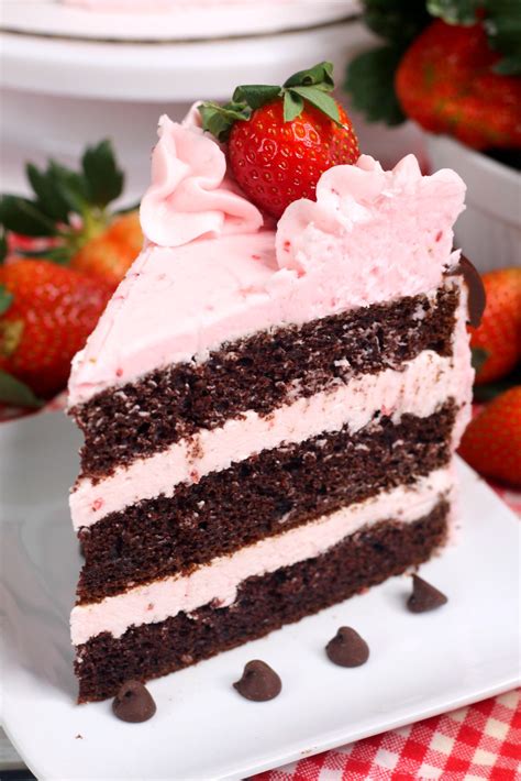 This decadent cake is the ultimate treat! Chocolate Kahlua Cake with Strawberry Buttercream Frosting ...