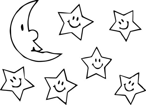 Moon And Stars Coloring Pages Printable Sketch Coloring Page