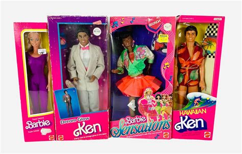 Lot 4 Barbies And Kens All In Their Original Boxes All From The