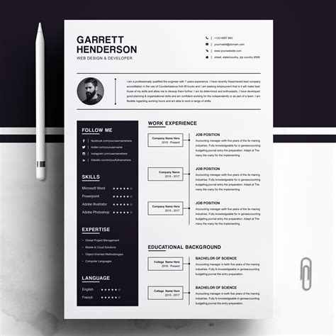 The information added in resumes is subject to shuffling to suit the applicant. One Page Resume Template + Cover Letter | CV | MS Word - Crella