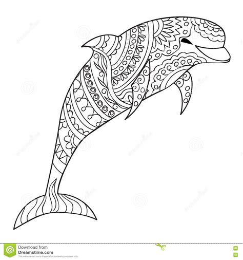 Clip art is a great way to help illustrate your diagrams and flowcharts. Coloring Dolphin Mandala Vector Illustration ...