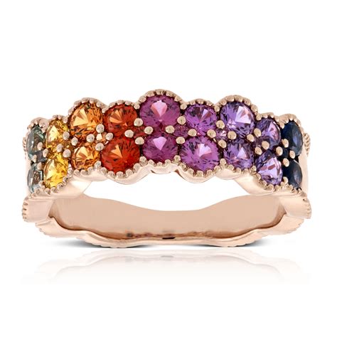 Rose Gold Rainbow Sapphire Ring K Ben Bridge Jeweler
