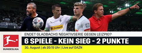 Will man fußball online, live und legal über streams in netz gucken, kann man sich spontan durch die verschiedenen portale klicken. Borussia Mönchengladbach - RB Leipzig im Live-Stream ...