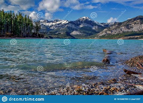 Mountain Scenery At Barrier Lake Stock Image Image Of