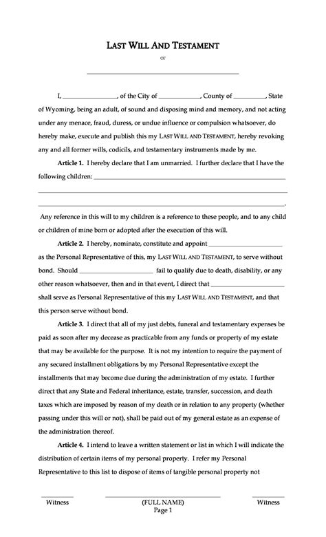 The last will and testament is a legal form that lets you officially choose a representative who will become responsible for your property. 39 Last Will and Testament Forms & Templates - Template Lab