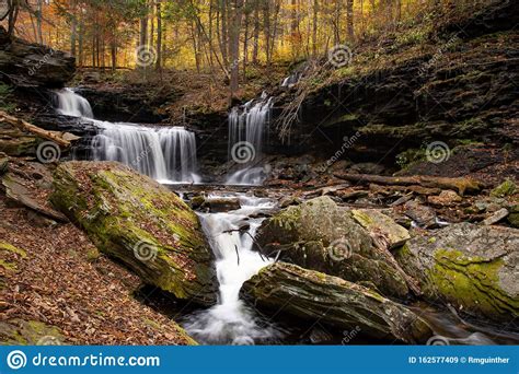 Rb Ricketts Waterfall In Ricketts Glen State Park On An Autumn Day