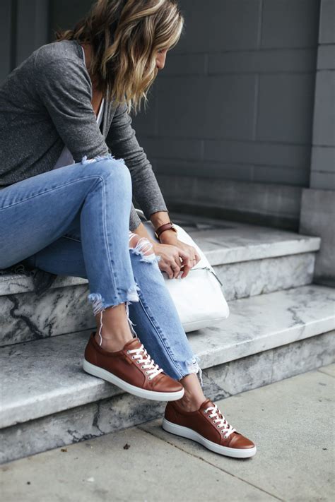 Brown Leather Sneakers Stylish And Comfortable