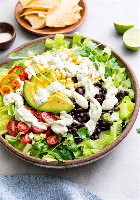 Vegan Southwestern Salad With Black Beans Corn Tomatoes Avocado And