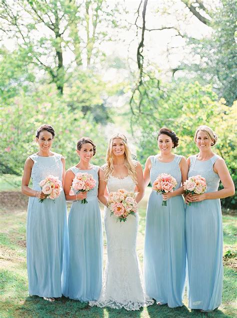 Pastel Blue Bridesmaid Dresses Wedding Ideas Chwv