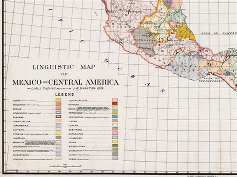 Linguistic Map Of Mexico And Central America Mesoamerican Etsy