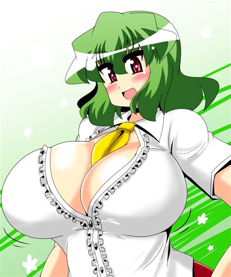 Akasode Tyaramu Kazami Yuuka Touhou Highres 1girl Between Breasts Breasts Cleavage