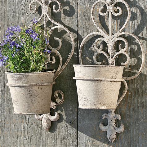 Maybe you would like to learn more about one of these? 2 WALL MOUNT FLOWER POTS | grey, 13.5"x5.5"x4.5", metal | balcony plant holder | eBay