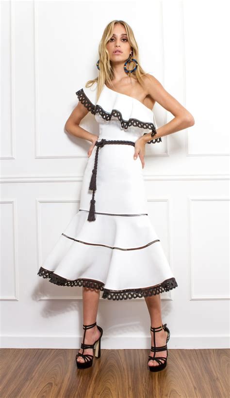 Veja mais ideias sobre roupas, roupas de renda, moda. VESTIDO MIDI BABADO - VE30121-99 | Skazi, Moda feminina ...
